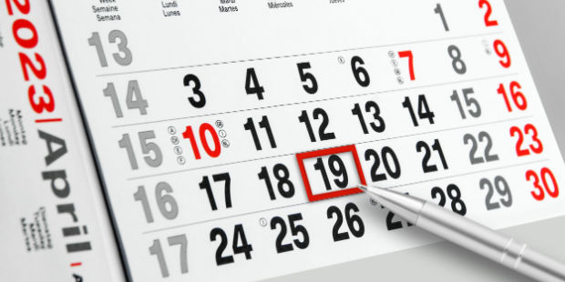 A calendar showing April 19 – National Poker Day. 