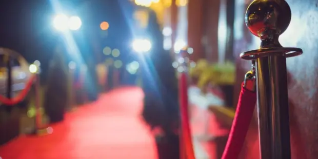 A close-up of the red carpet.