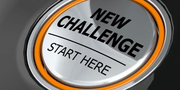 A big button that says: "New challenge, start here". 