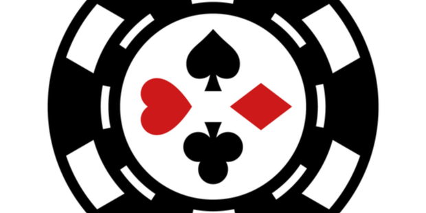 image of a casino chip with a spade, heart, diamond and club on it