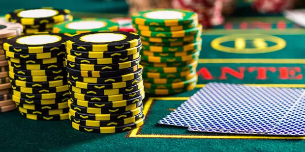 cards and chips on a poker table