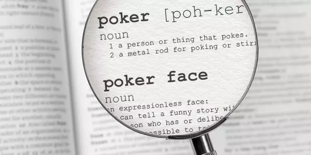 Dictionary open to poker terms