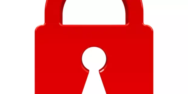 drawing of a red padlock on a white background