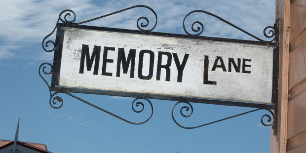 A street sign reading Memory Lane. 