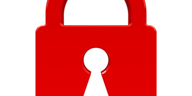 drawing of a red padlock on a white background