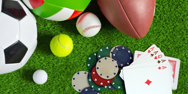 poker cards and sports equipment