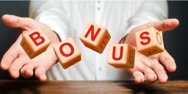 The word bonus, spelled out on wooden cubes